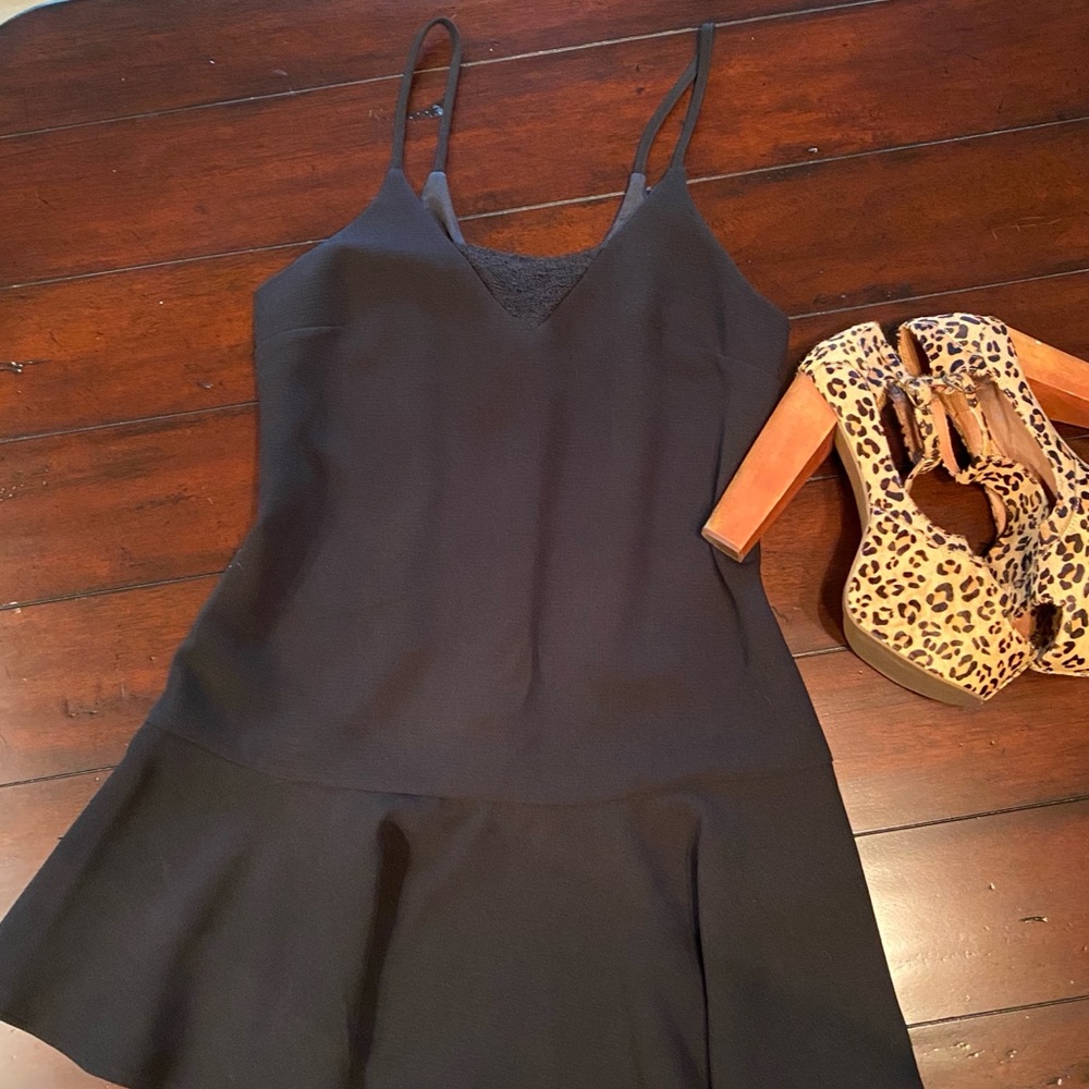 Forever21 drop waist dress with lace accent size s